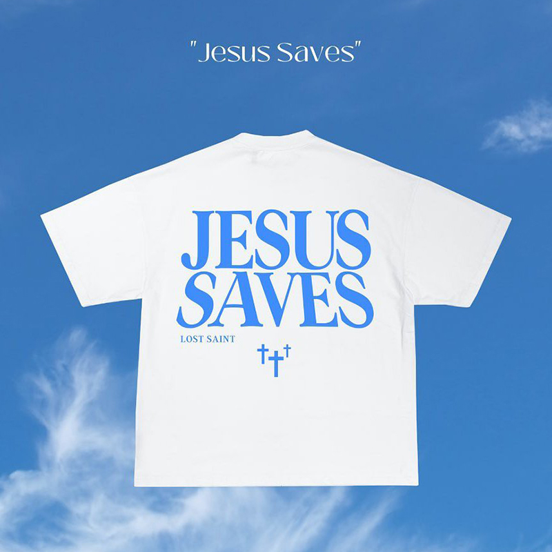 Sopula Jesus Saves Lost Saint Print T-Shirt - SOPULA