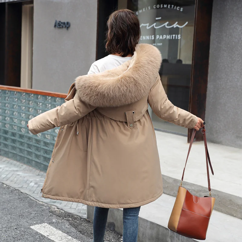 Toloer 2024 Winter New Women's Coat Cotton-Padded Clothes Female In The Long Big Hair Collar And Wool Cotton-Padded Jacket Large Size Down Cotton Clothes Tide-Outfit Ideas