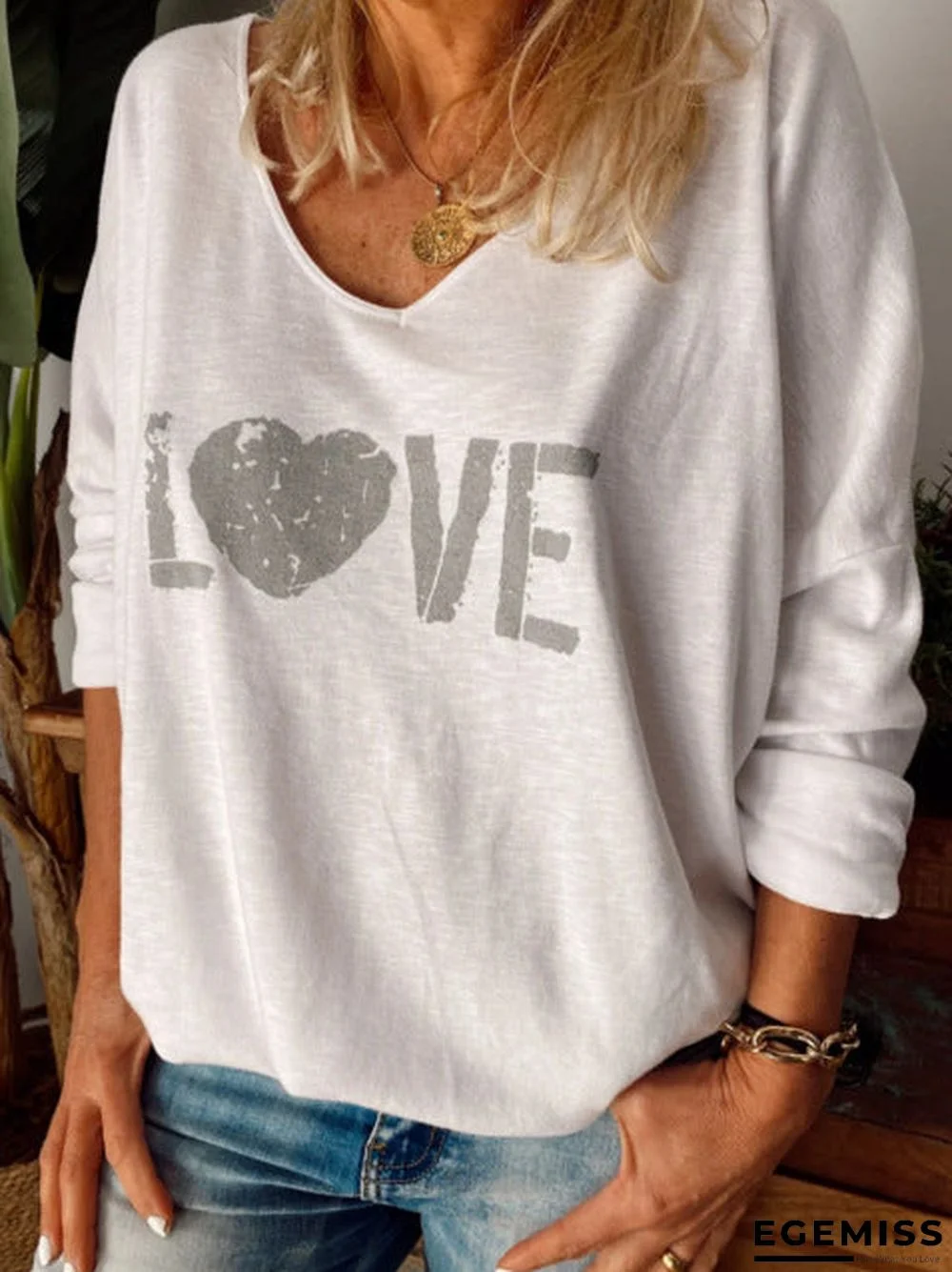 European and American autumn printed women's T-shirt | EGEMISS