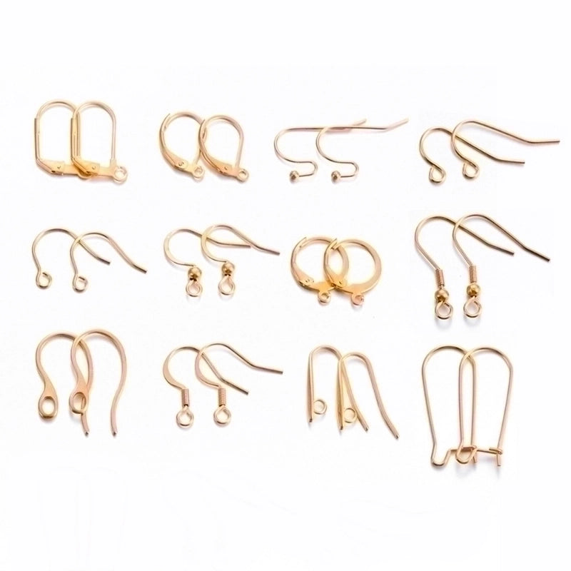 100 PCS/Package Stainless Steel Solid Color Hook Earring Findings Minimalist