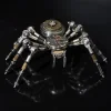 Steampunk DIY Assemble 3D Metal Mechanical Spider Model with Clock Assemble Insect Model Handmade Crafts Desktop Decorations