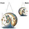 (US Local)Acrylic Moonlight Goddess Diamond Art Hanging Pendant for Garden Window Decor(D)