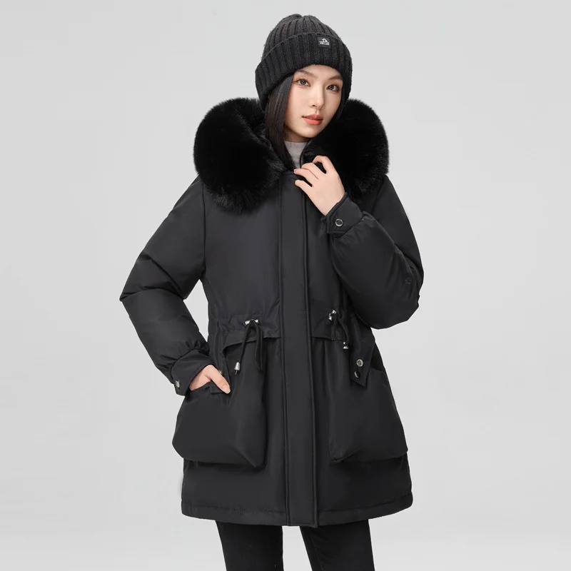 Toloer Send To Overcome The New Female Winter Korean Version Of The Waist Show Thin Hooded Big Hair Collar And Wool And Thick Short Jacket Cotton-Padded Jacket-Outfit Ideas