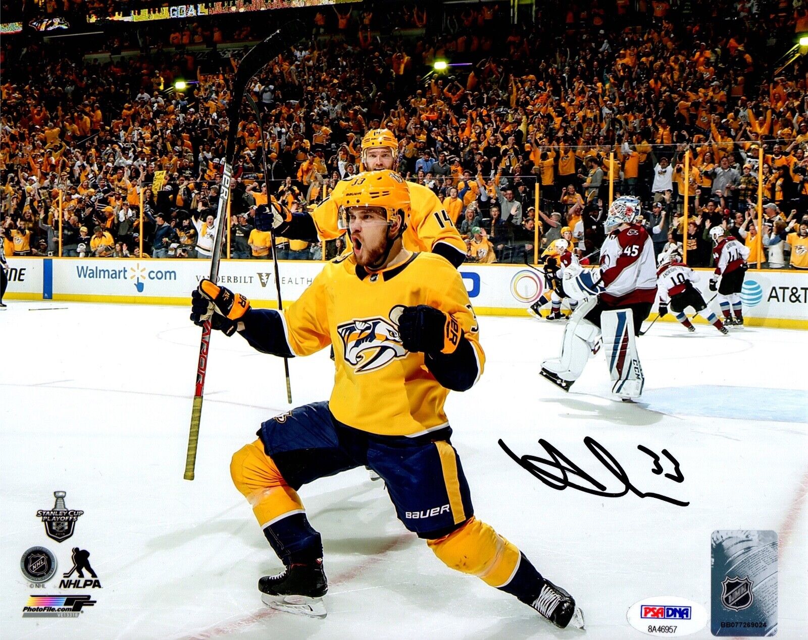 Viktor Arvidsson autographed signed 8x10 Photo Poster painting NHL Nashville Predators PSA COA