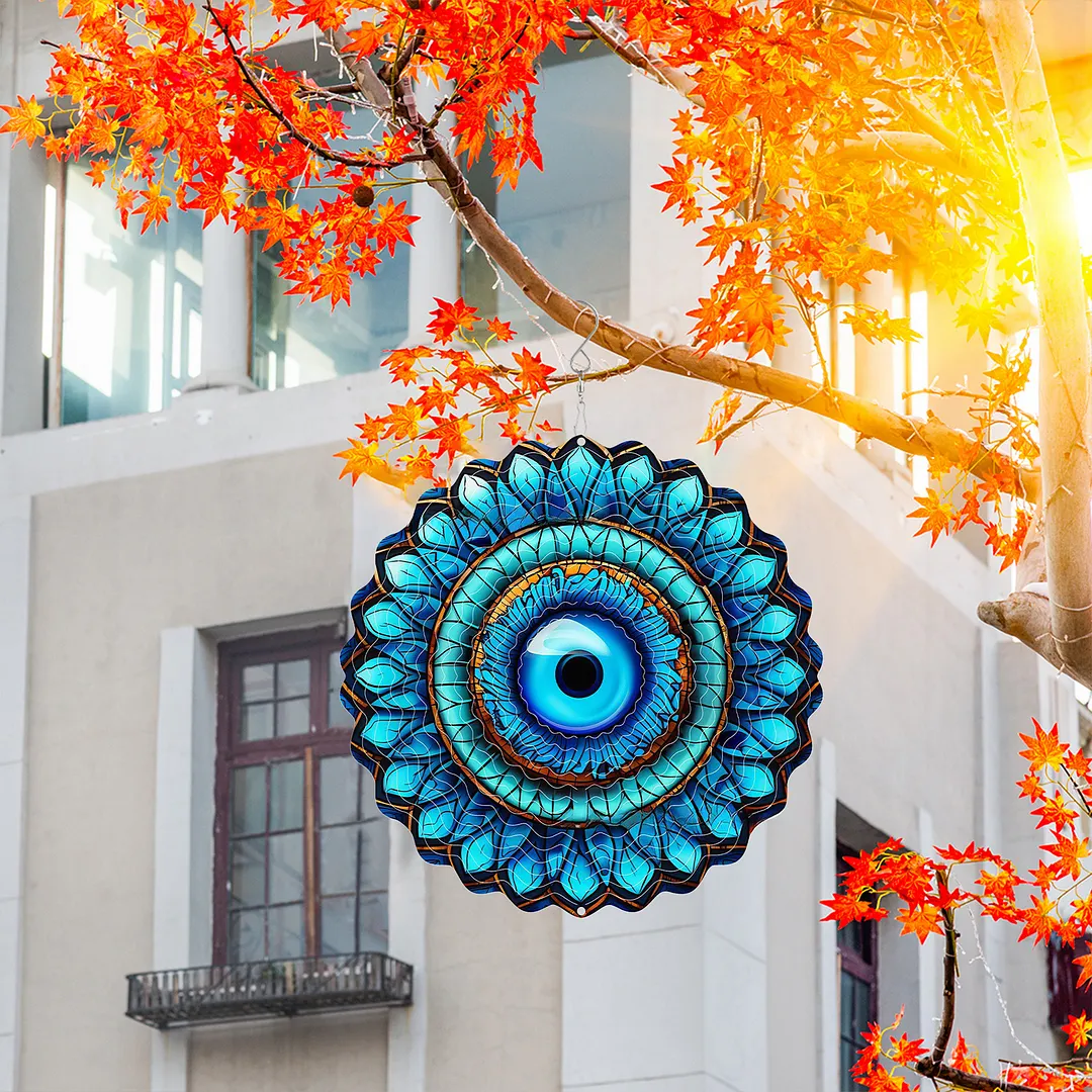 Mandalas Hanging Wind Spinner 360 Degree Rotating 3D Garden Wind Spinners 10-Inch Hanging Wind Catcher Art Gift for Home Garden Halloween Christmas (05)