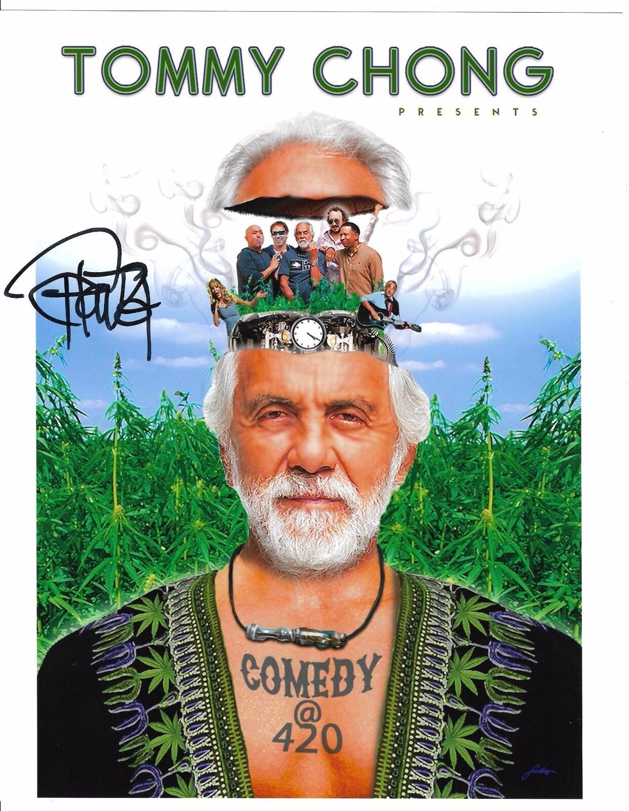 Tommy Chong autographed 8x10 Photo Poster painting COA Up in Smoke Nice Dreams Still Smoking