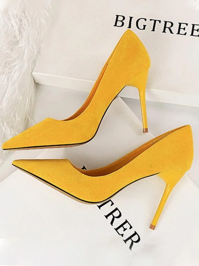 Fashion simple stiletto suede shallow pointy high-heeled sexy shoes