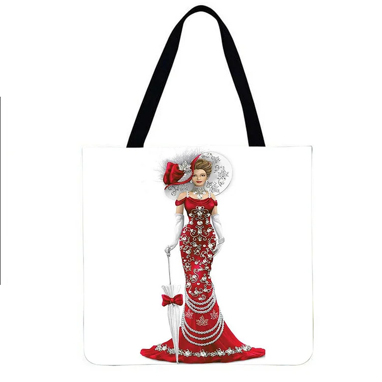 Linen Eco-friendly Tote Bag - Girl