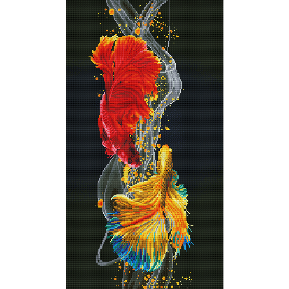 

Red Gold Fish - 14CT Stamped Cross Stitch - 49*89CM (Big Size), 501 Original
