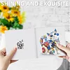 6pcs Diamond Painting White Cat Greeting Card Kits with Envelopes for Family Friend Gifts