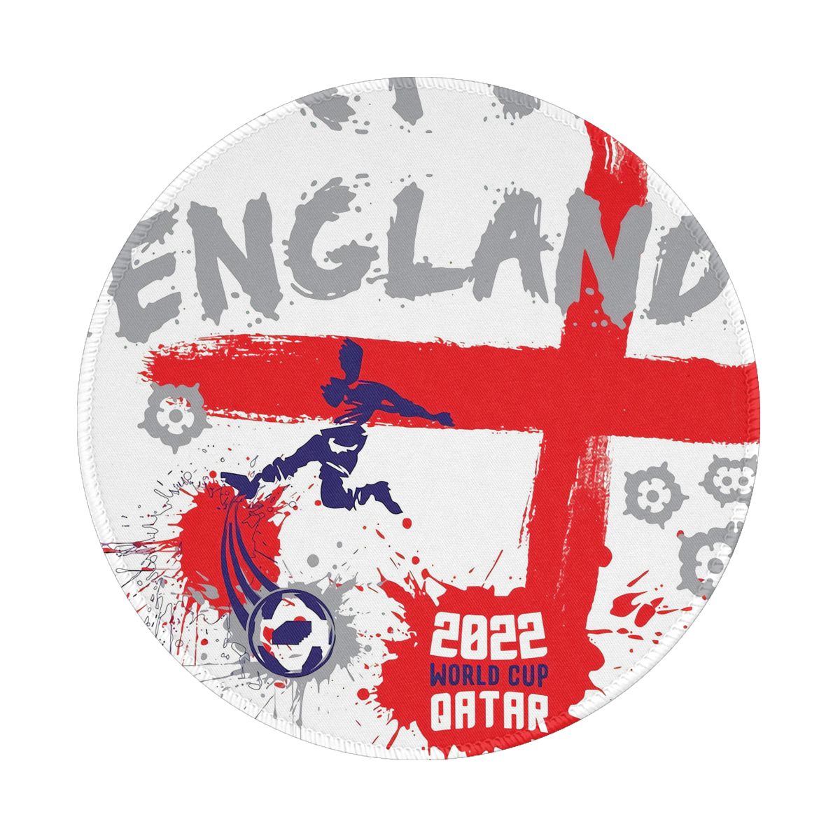 England 2022 Qatar World Cup Round Non-Slip Thick Rubber Modern Gaming Mousepad