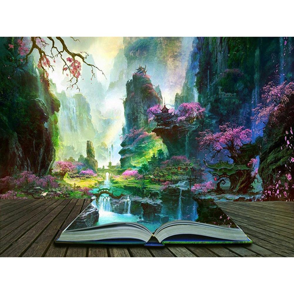 

30*40CM - Landscape Of The Book - Round Drill Diamond Painting, 501 Original