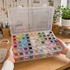 60Round Bottles with Insert Diamond Painting Containers Multi Purpose Portable Plastic Case Box with Stickers & Compartments Arts Crafts Storage Bottle for Hardware Rhinestone (60PCS)