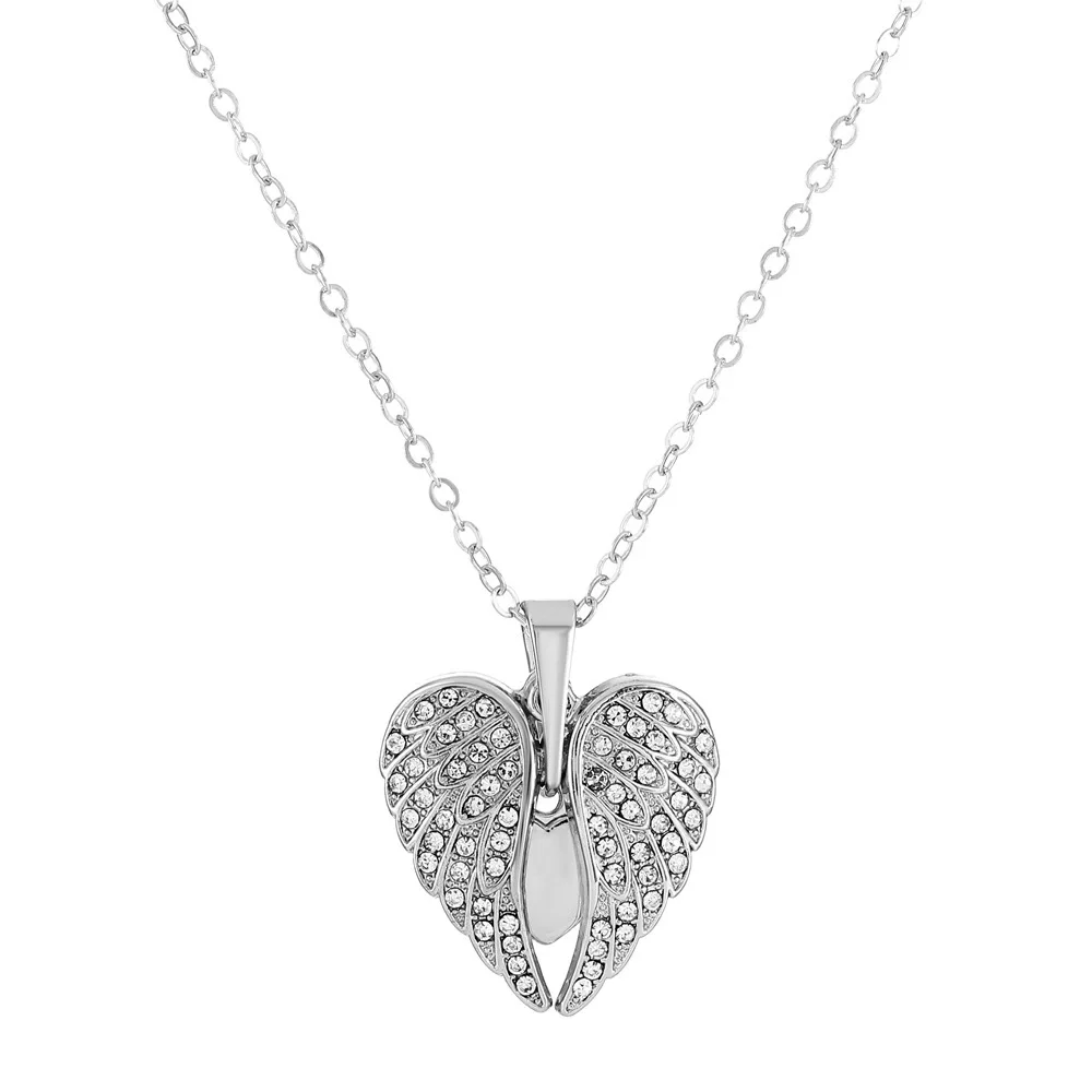 Love Zirconia Wings Gold Plated Necklace