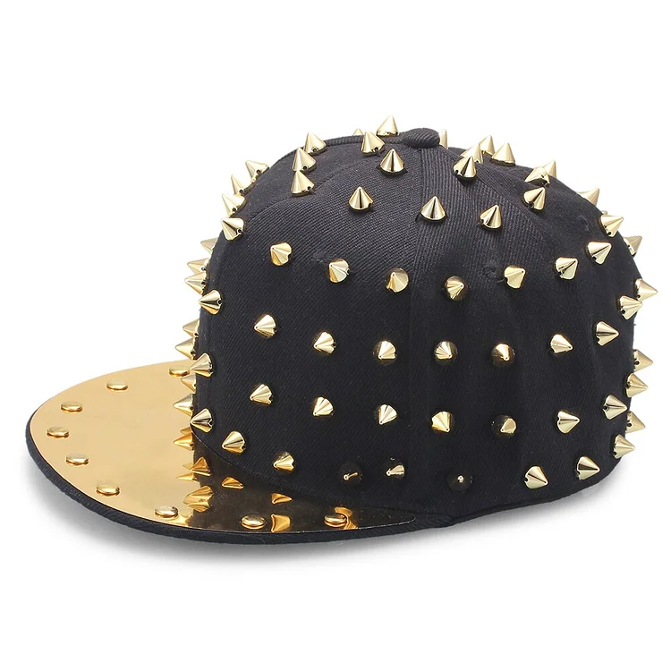 Men's Baseball Cap Hip Hop Snapback Hat Dance Band Rock Studded Rivet Punk Cap