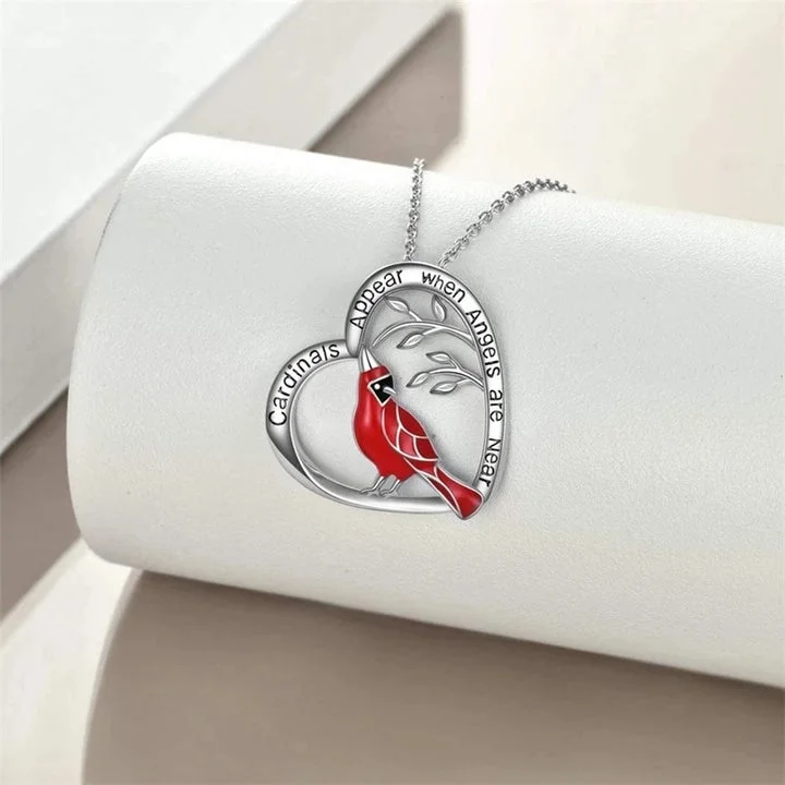 Mayoulove (💝Valentine's Day Sale-50%OFF)Cardinal Heart Pendant Necklace-Mayoulove