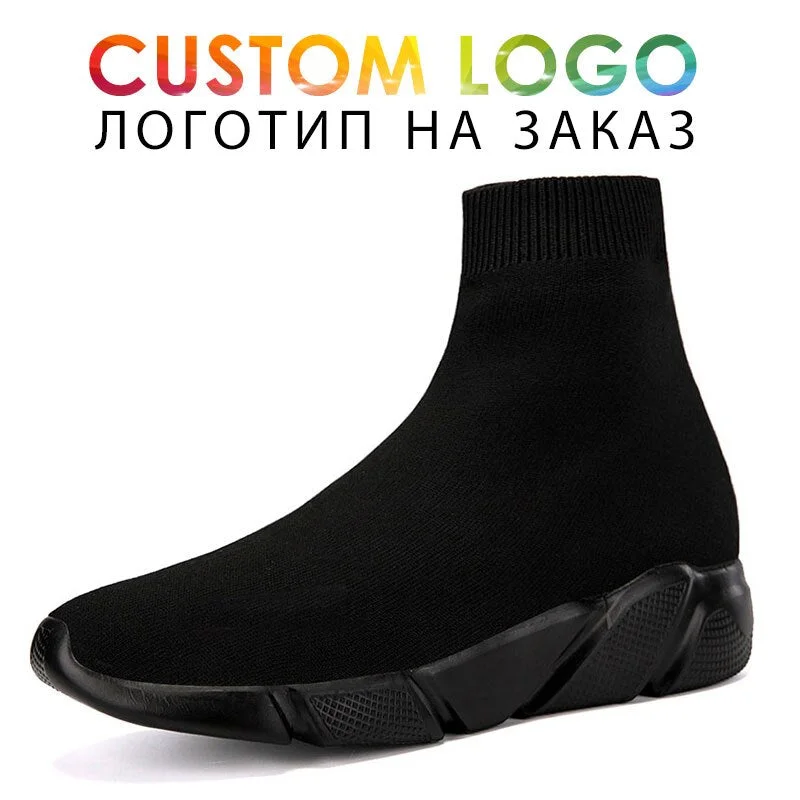 MWY LOGO Custom Flats Shoes Women Socks Sneakers Ladies Shoes Soft Casual Walking Shoes Loafers Women Plus Size Zapatillas Mujer