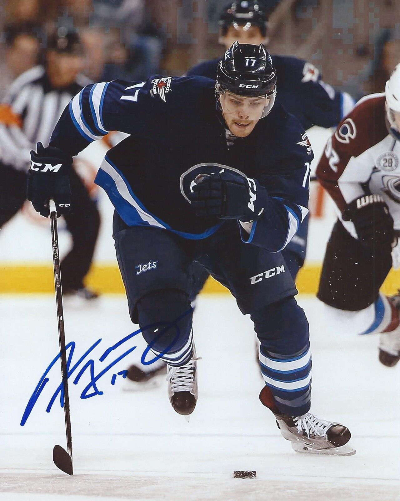 Adam Lowry Signed 8x10 Photo Poster painting Winnipeg Jets Autographed COA C