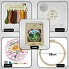 Path By River-DIY Embroidery Kit with Pattern Cotton Threads Needles Hoop 30*30cm/11.81*11.81in