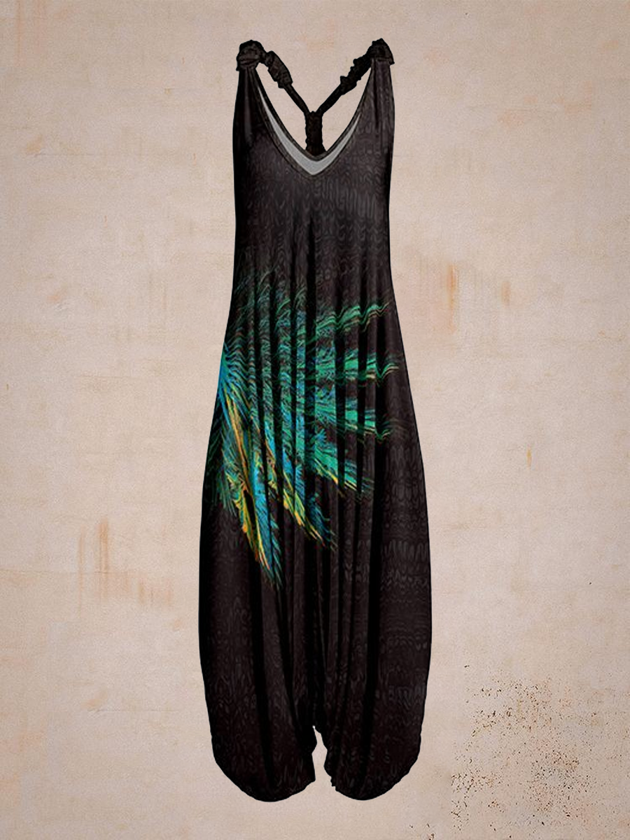 Abstract Racerback Harem Jumpsuit