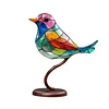 Acrylic Birds on Branch Statue Art Craft Stained Birds Ornament Collectible Gift