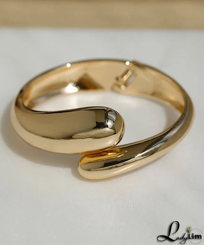 Fine Gold Sterling Silver Overgild Smooth Surface Cuff