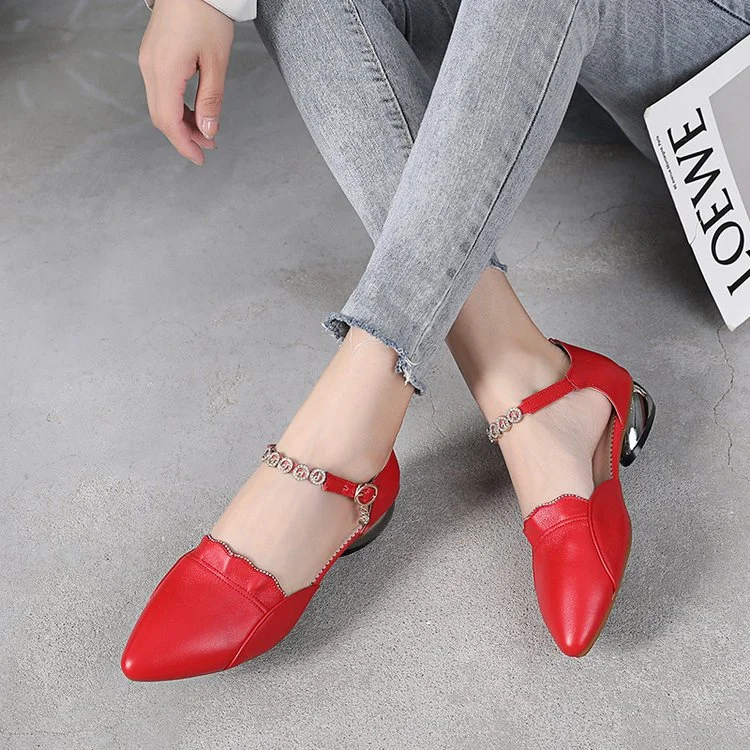 New genuine leather toe sandals