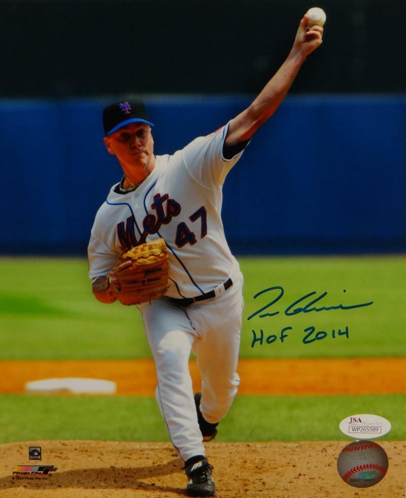 Tom Glavine Autographed New York Mets 8x10 Pitching PF. Photo Poster painting W/ HOF- JSA W Auth