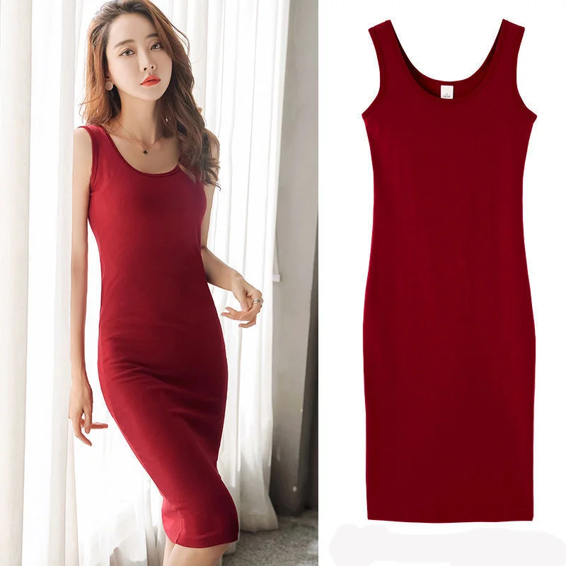 Brownm Brownm Bottom Dress Long Slip Dress Large Size Women's Fat Mm Dress 2024 Summer Student Bottom Skirt