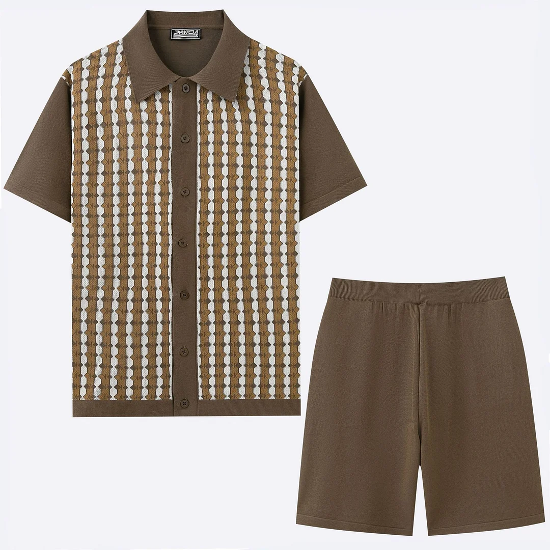 Nigikala Men's Casual Ice Crisp Knitted POLO Shirt Set Short-Sleeved T-Shirt Two Sets Of Men's SY0181