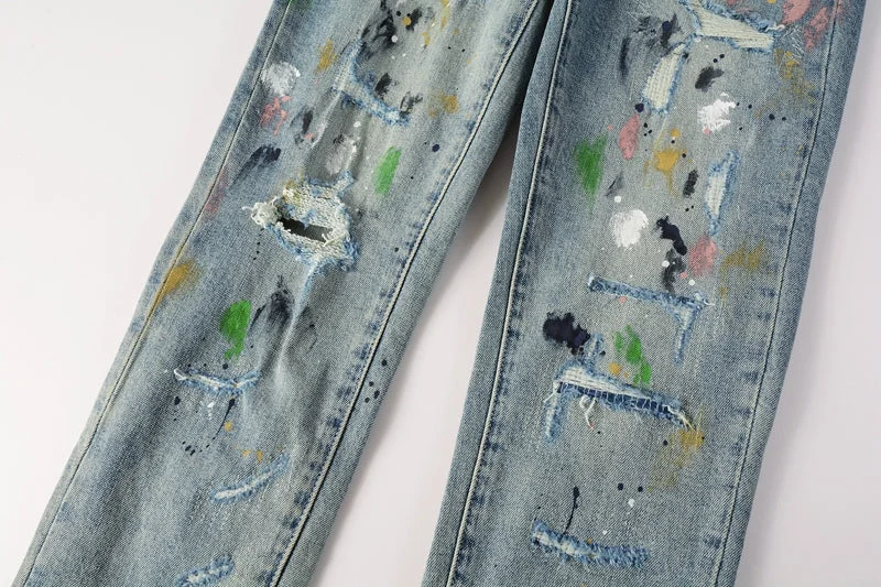 Purple Fashion Jeans 9072