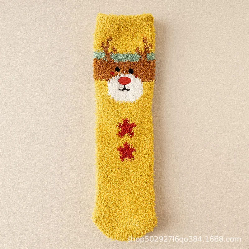 Unisex Christmas Gift Coral Fleece Cute Sleeping Socks-inspireuse