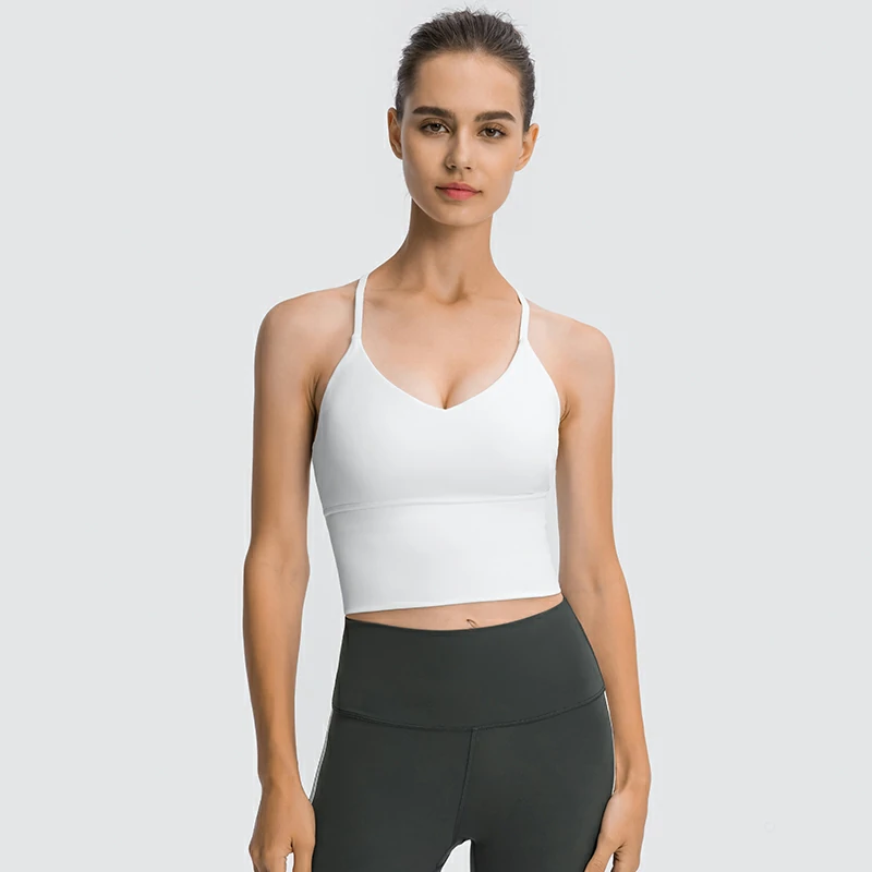 Hergymclothing fitted v neck tank top of high quality