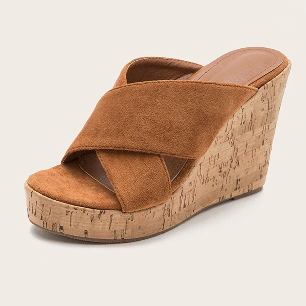 Sweet Butterfly Knot Slip On Sandals Fashion Summer Espadrille Wedge Heeled Shoes Woman Open Toe Platform Party Casual Sandals