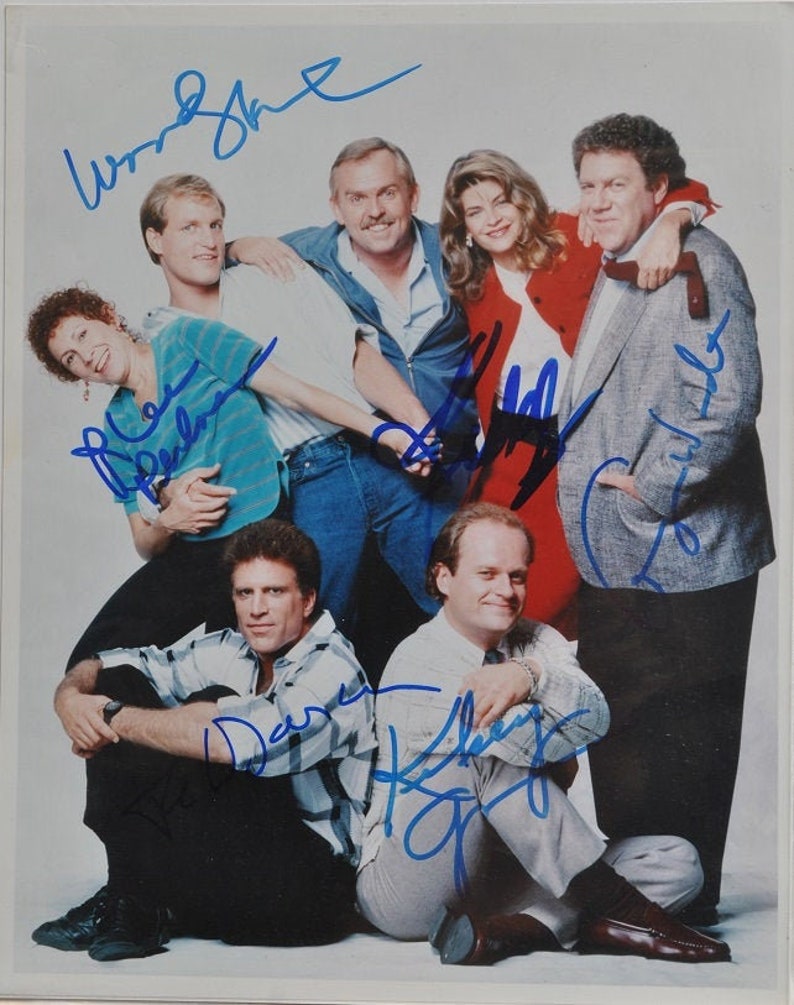 CHEERS CAST SIGNED Photo Poster painting x7 Ted Danson, Kirstie Alley, Kelsey Grammer, Rhea Perlman, Woody Harrelson, John Ratzenberger, G. Wendt wcoa