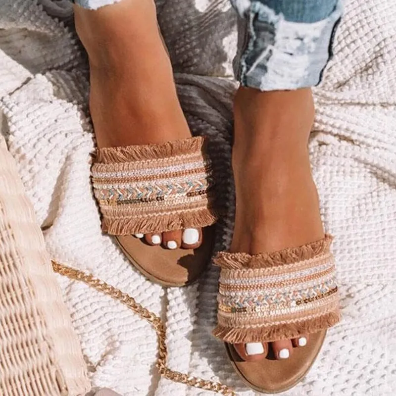2021 Summer Women's Sandals Fashion Flat Sandals Shoes Women Platform Sandals Slip On Slides Woman Rome Retro Sandalen Dames
