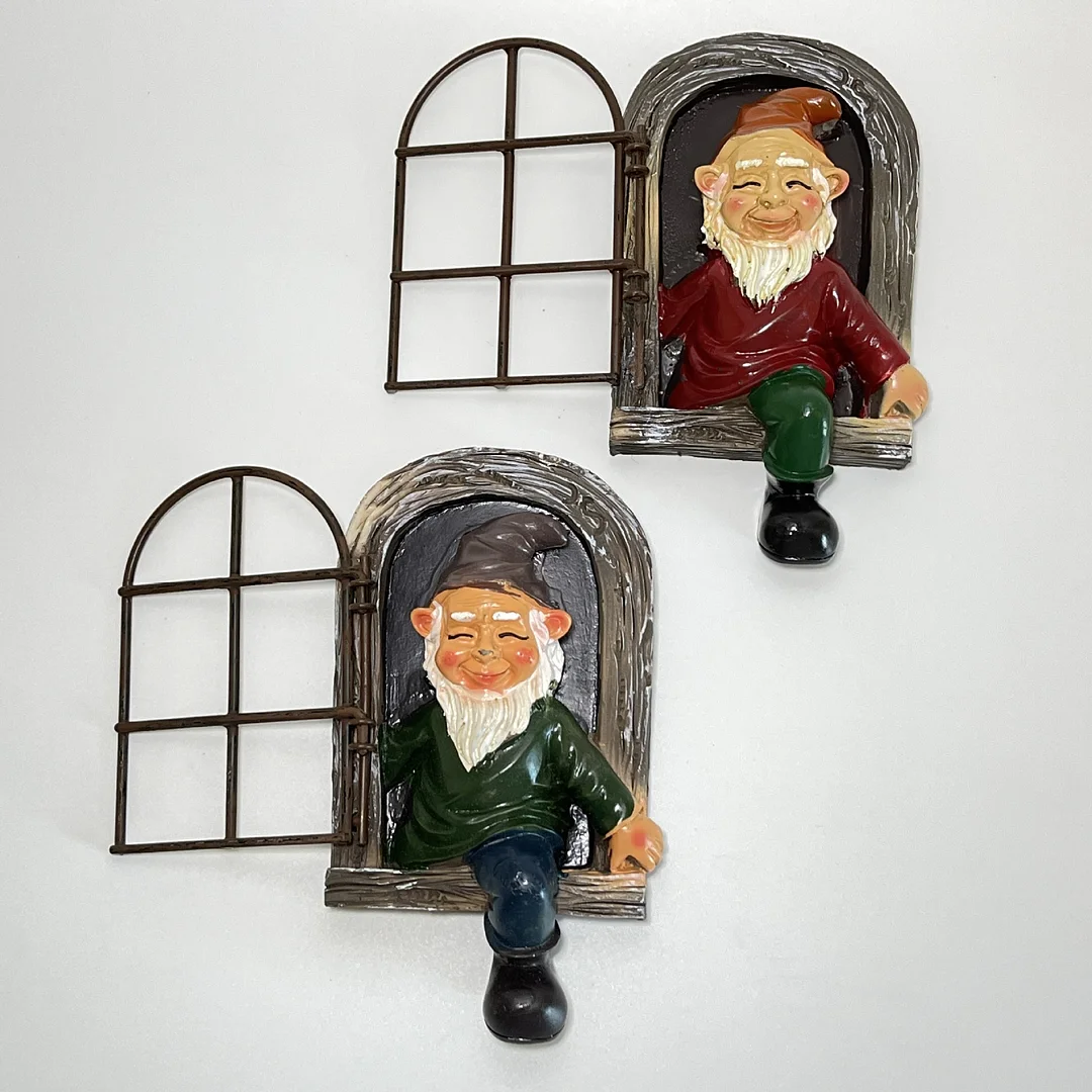 Window-turning Santa Claus decorative sculpture pendant