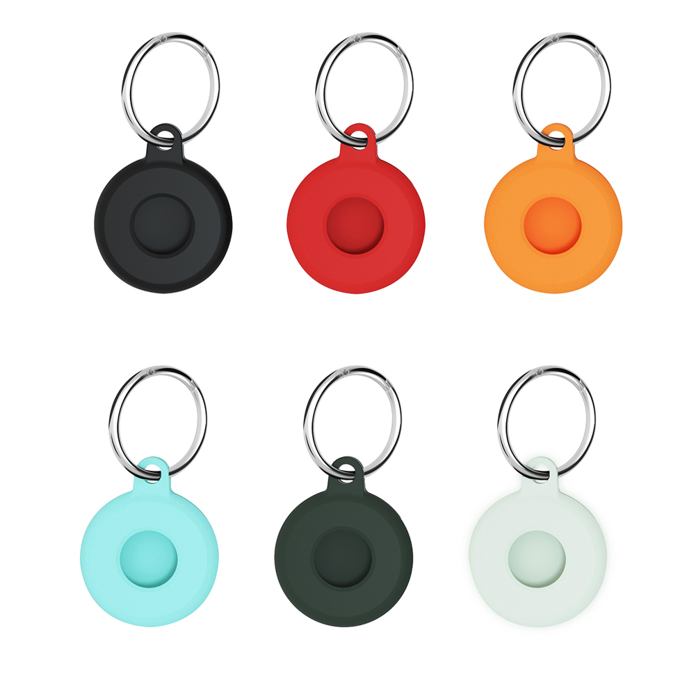 

Silicone Keychain Cover for Airtags Locator Tracker Bumper Case with Hook, Red, 501 Original