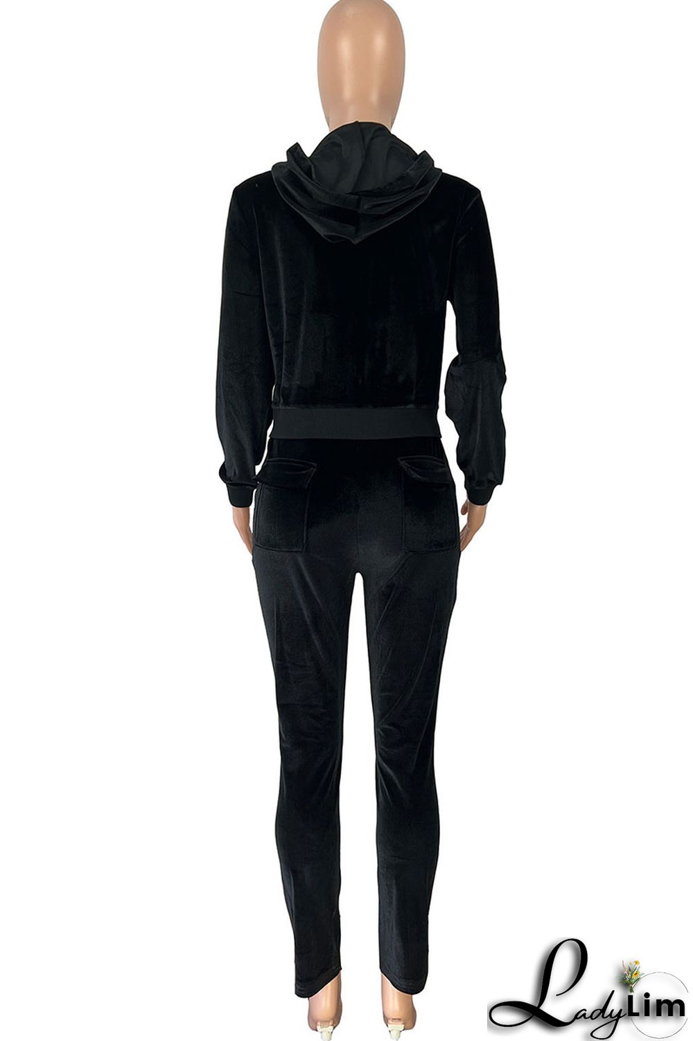 Pink Casual Solid Patchwork Hooded Collar Long Sleeve Two Pieces