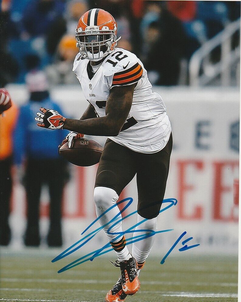 JOSH GORDON SIGNED CLEVELAND BROWNS FOOTBALL 8x10 Photo Poster painting #4 NFL AUTOGRAPH