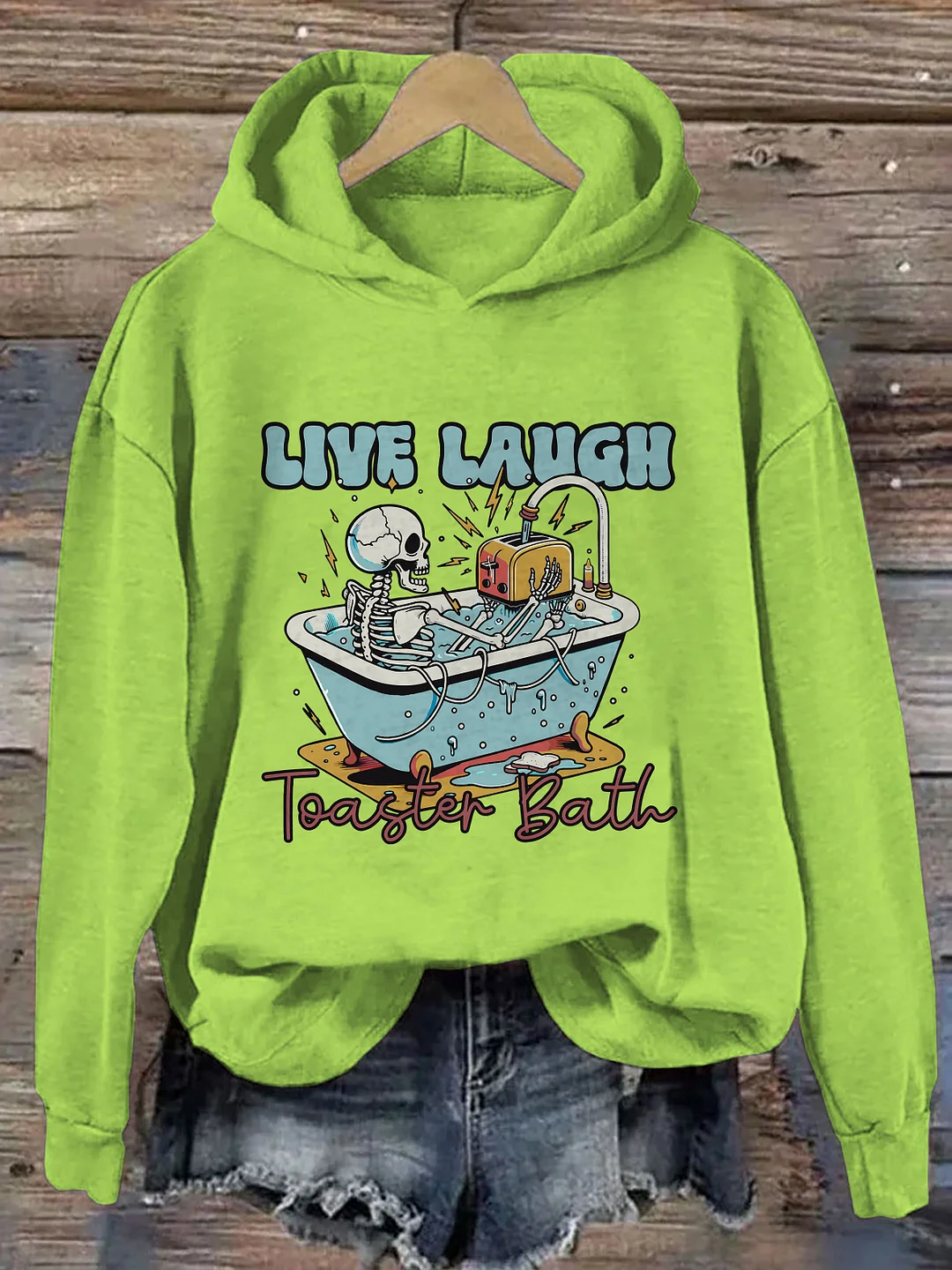Live Laugh Toaster Bath Hoodie