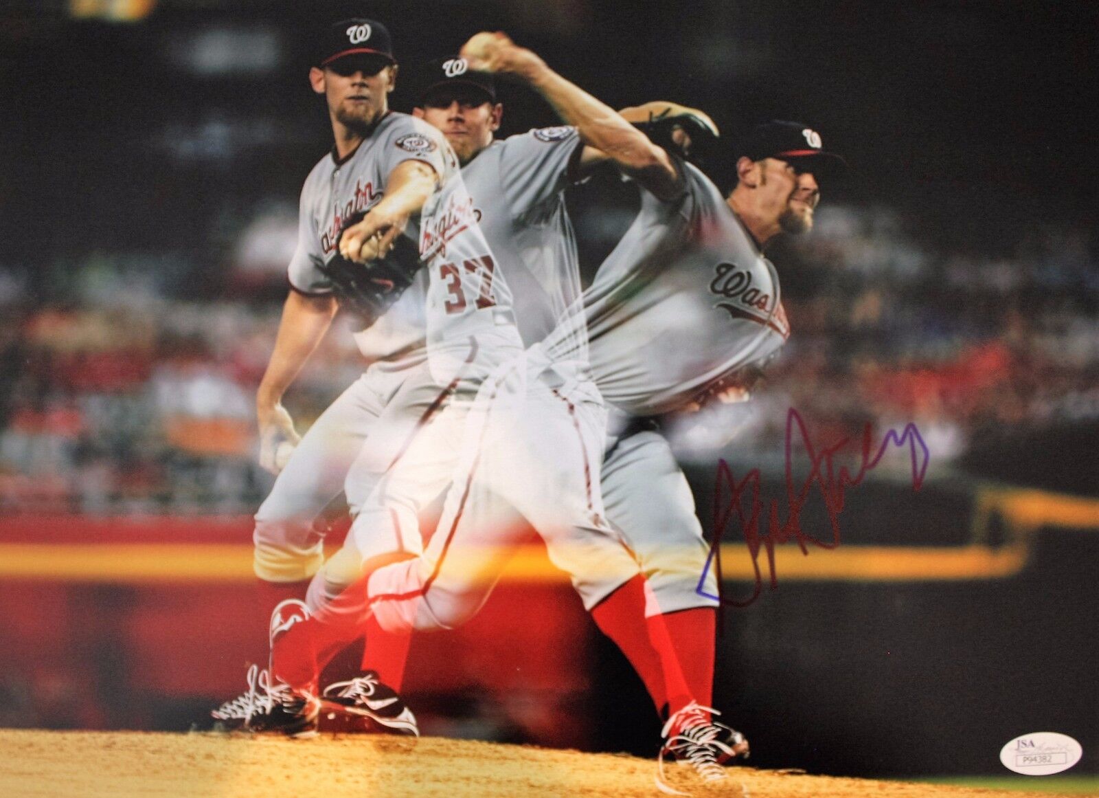 Autographed Stephen Strausburg Washington Nationals 11x14 Photo Poster painting with JSA Cert