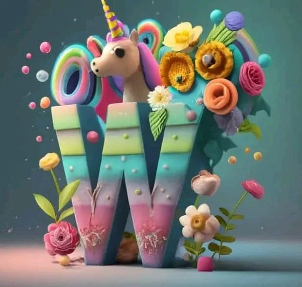 Diamond Painting - Full Round Drill - Unicorn Alphabet(Canvas|30*30cm)