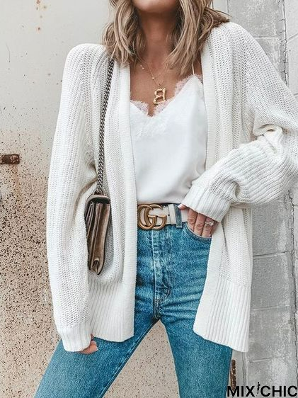 Casual Plain Sweater Coat