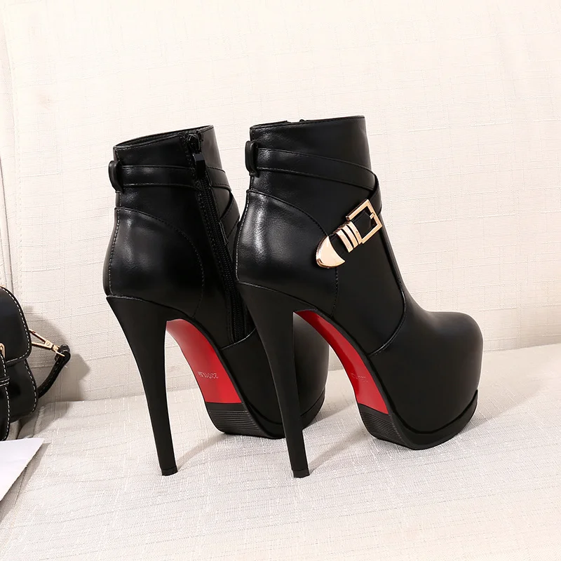 Qengg 2023 New Fashion Super High Heels With Side Zipper Waterproof Platform Ankle Boots Women's Singles Shoes 2331-2