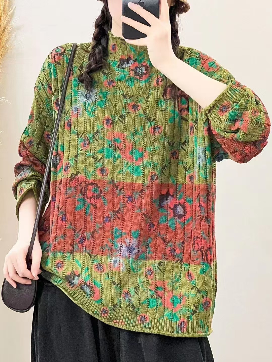 Chicfifth Sweater Women Winter Long Sleeve High Quality Autumn Vintage Top Knitted Cardigan