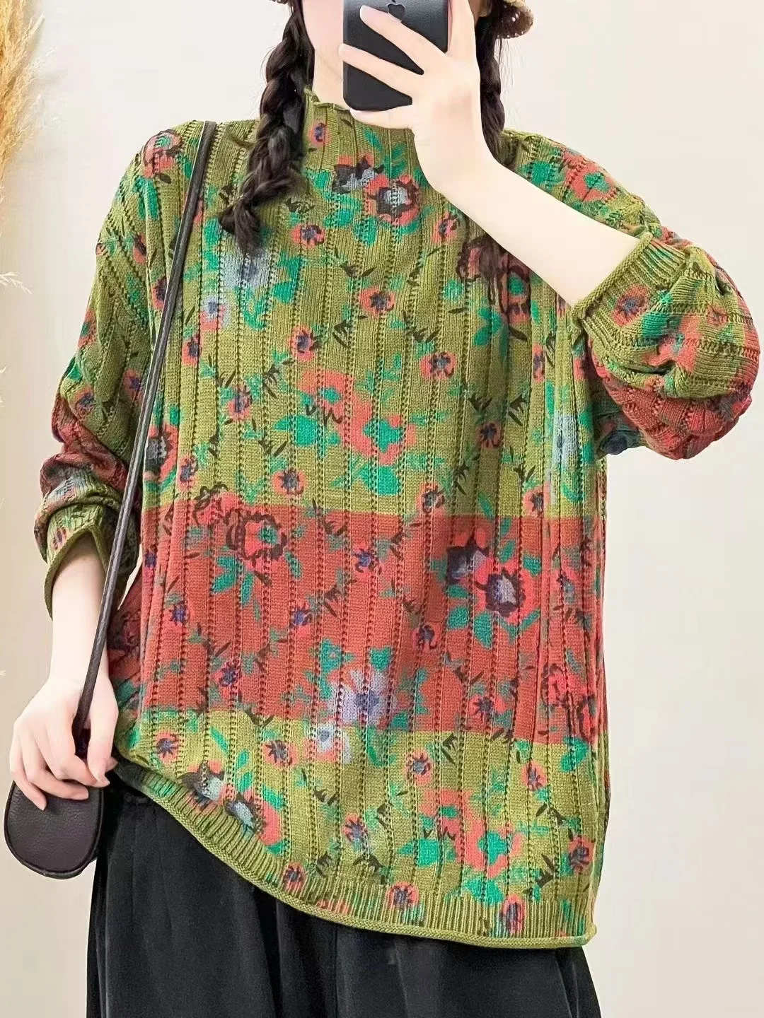 Chicfifth Sweater Women Winter Long Sleeve High Quality Autumn Vintage Top Knitted Cardigan