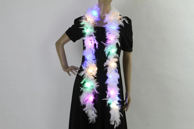 Christmas LED Feather Pendant Christmas Tree Decoration Glowing Feather Strip Holiday Party Decoration Feather Strip