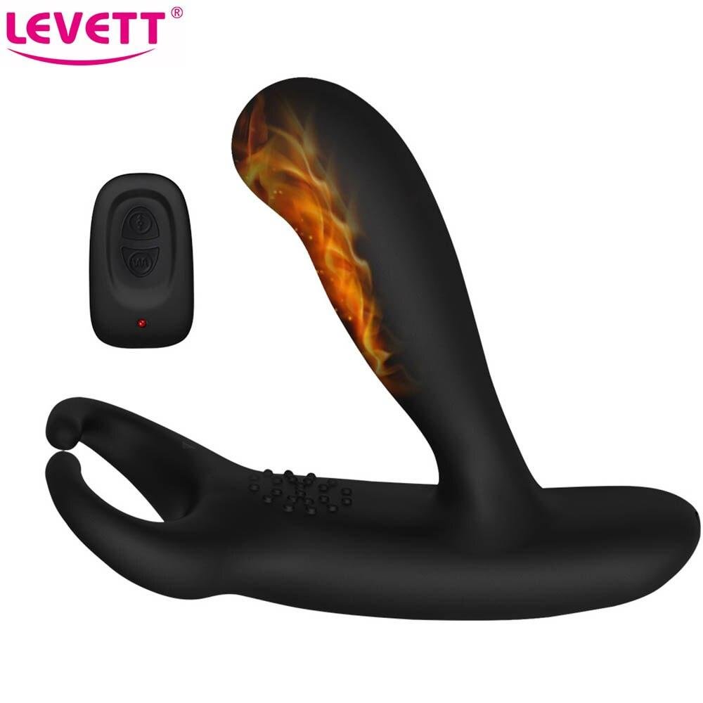LEVETT Heating Male Prostate Massager Butt Plug Anal Vibrator Wireless Vibrating Adult Erotic Sex Toys For Men Gay Masturbator-FUNSEXDOLLS