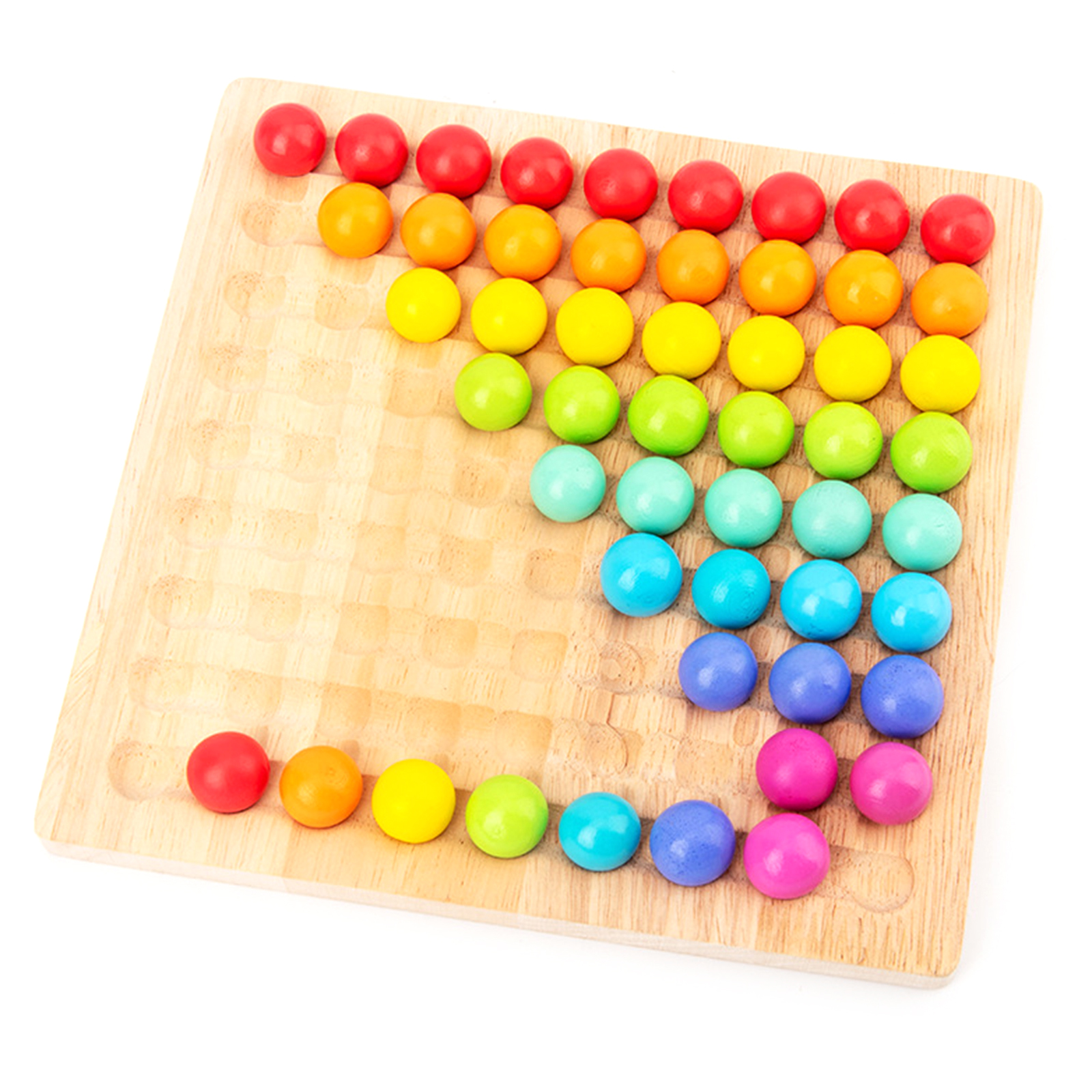 

Beads Board Game, Rainbow Wooden Go Games Set Dots Shuttle Beads Puzzle Toy, 501 Original